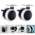 HOOWIFFY 4 2-inch Pcs White Pu Swivel Casters with Brake for Office Chair, Furniture Replacement Wheels for Desk