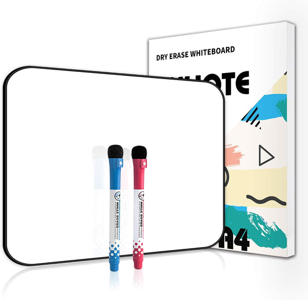 Small Portable Dry Erase White Board 12x8", Double Sided A4 Mini Marker Whiteboard for Kids Drawing Writing Student