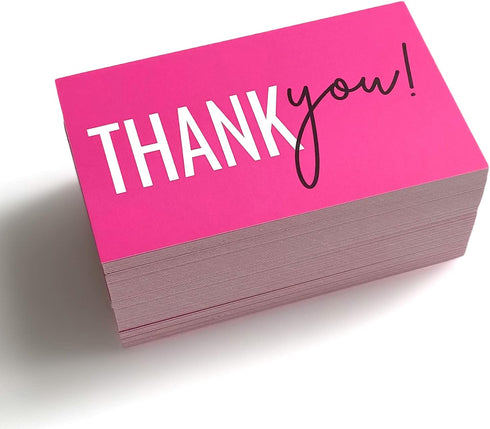 RXBC2011 Pack 100 Thank You for your support Cards Handwritten Lettering Design Thank you small business Card