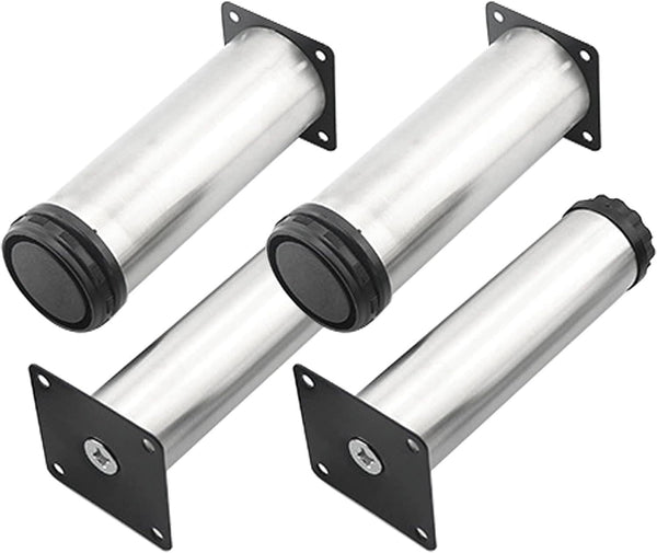 LBAawxe 4pcs Stainless Steel Cabinet Legs Adjustable Furniture Legs Round Support Feet for