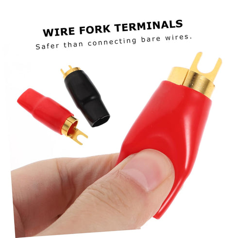2 Pairs Speaker Wire Connector, Spade Terminal Copper Spade Wire Connectors for Automotive Electrical Wire
