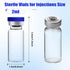 otwooi 2ml Sealed Empty Vials for Injection, Transparent Glass Vials with Self-Healing Injection Port, 10pcs