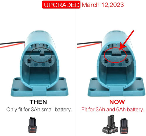 Power Wheels Adapter for Bosch 10.8V 12V Battery Holder Wall Mount, Power Connector for DIY