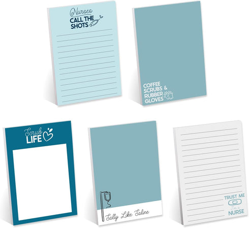 Nursing Sticky Note Pads / 4" x 6" Repositionable Snarky Medical Notes / 5 Humorous Designs / 50 Sheets Per Pad