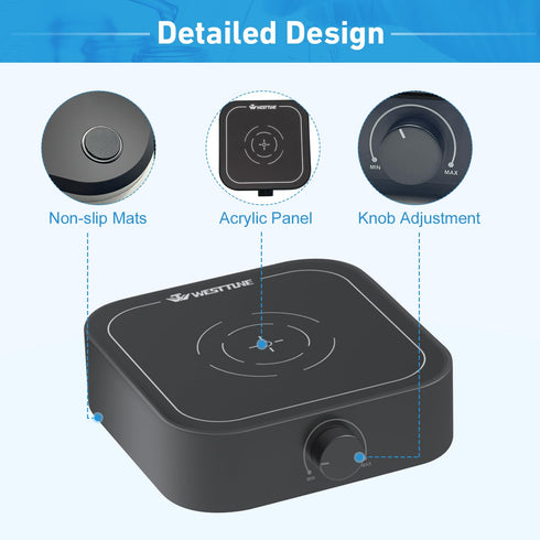 Rechargeable Magnetic Stirrer 3000rpm Stir Plate with Stir Bar, Mini Magnetic Mixer for 3000mL Capacity