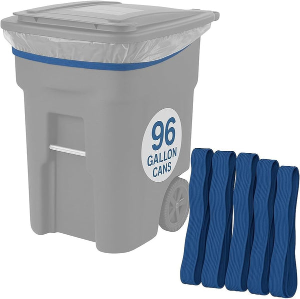 Rubber Bands 95-96 Gallon Trash Cans - Garbage Bag Holder - Heavy