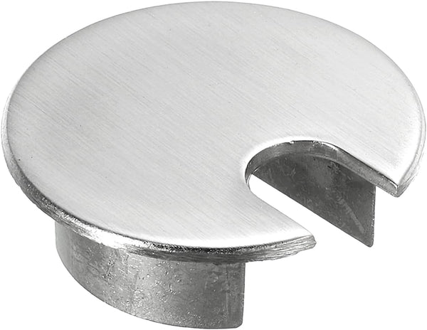 uxcell 1-3/8"(35mm) Zinc Alloy Desk Cable Hole Cover for Office Computer Wire Organizer, Brushed Silver