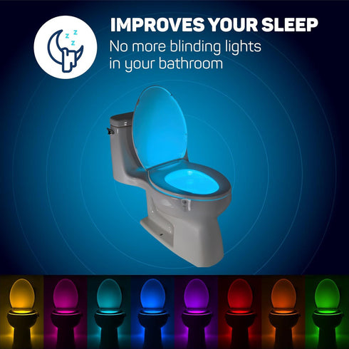 ToiLight 2 Pack. The Original Toilet Bowl Night Light. Fun & Useful Bathroom Motion Sensor Tech Gadget. Funny Novelty