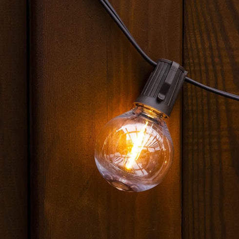 15FT G50 10 Bulbs, (15FT) Solar Outdoor String Lights, Patio Lights String Waterproof with Warm White LED Shatterproof