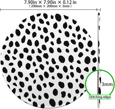 Boutilon Round Mouse Pad, Non-Slip Rubber Base, Washable Small Mouse Mat 7.9 x 7.9 Inch for Computer, Office