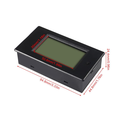 DC Current Voltage Meter with LCD Display, Digital Power Energy Meter DC 6.5-100V 0-20A (with Built-in Shunt)
