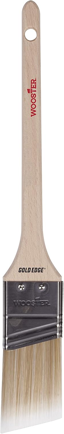 Wooster 5234-1 1/2 Series 5234 1-1/2" Edge Thin Angle Brush, 1 1/2 Inch, Gold,White by Wooster