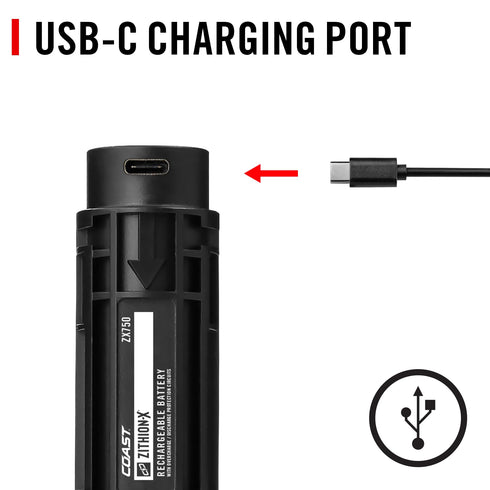 Coast ZX750 GX20, HP8R, A25R Rechargeable Battery for The and Flashlights