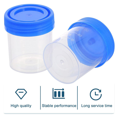 50PCS Specimen Container Cups, Seal Sample Collection Cup for Urine, Screw Urine Sample Cups for Lab Use (40ml)