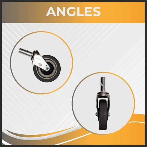 5 inch Set 1 Caster Wheel - Heavy Duty Swivel Caster - Thermoplastic Rubber - Strong and Secure Fit - Industrial Wheel