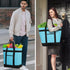 CIVJET 2PK Insulated Grocery Tote Bags, Large Reusable Cooler Bags with Zipper, Leakproof Thermal Shopping Bags