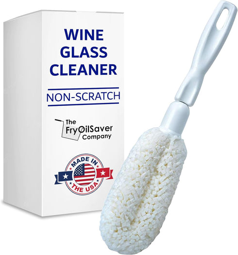 2-Pack Flute & Stemware Wine Glass Cleaning Brush - Dishwasher Safe, Non-Scratch