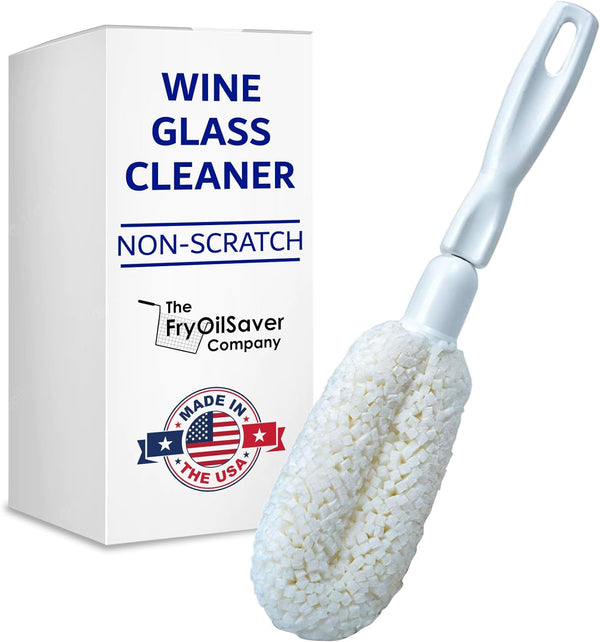 2-Pack Flute & Stemware Wine Glass Cleaning Brush - Dishwasher Safe, Non-Scratch