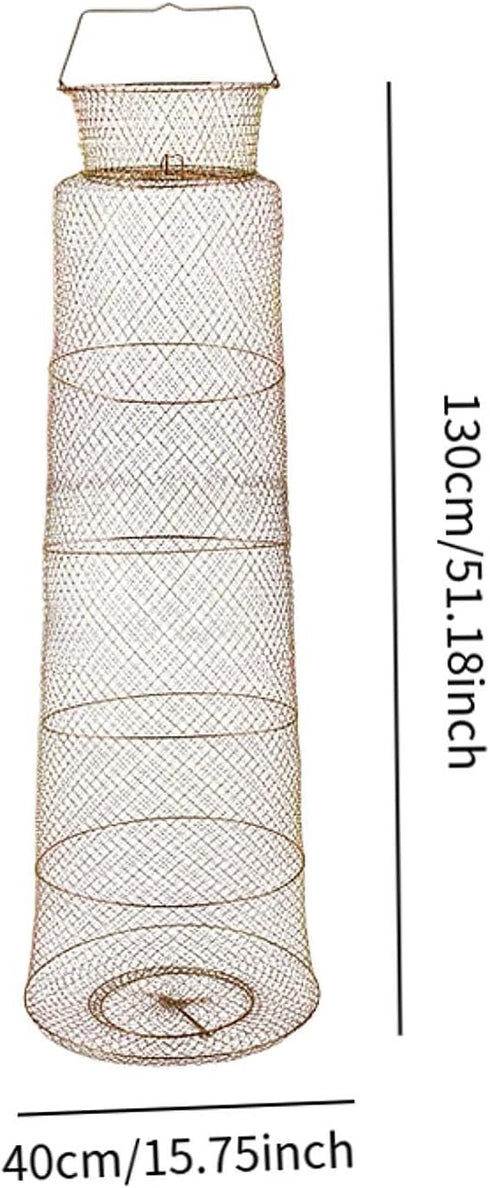 predolo 1.3m 40cm ing Net Cage ing Basket Versatile Catcher Portable for Lobsters Equipment, Length Dia