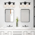 Unicozin 3 E26 Modern Bathroom Light Fixtures, Light Vanity Lights, Black Wall Lamp with Clear Glass for Bathroom