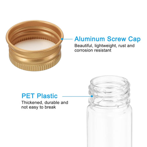 PATIKIL 80ml Plastic Test Tubes with Screw Caps, 6Pcs 156x30mm for Scientific Party Decoration and Lab Use