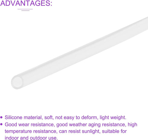 DMiotech 2mm ID 3mm OD 10 Feet Clear Silicone Tube, Industrial Tubing for Water Air Pump