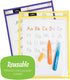 WallDeca Dry Erase Pocket Sleeves, 8.5" x 11", Reusable Plastic Paper Holder Pack, 5 Colors (25-Pack)