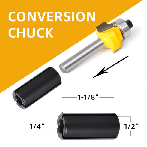 2PCS Roundover Edging Router Bit Set, 1/4-Inch Shank Round Nose Cutter Tools, 1/8" Radius