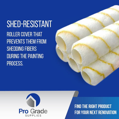 Pro Grade Paint Roller Covers - 1/2 X 9 Inch Microfiber - 5 Pack