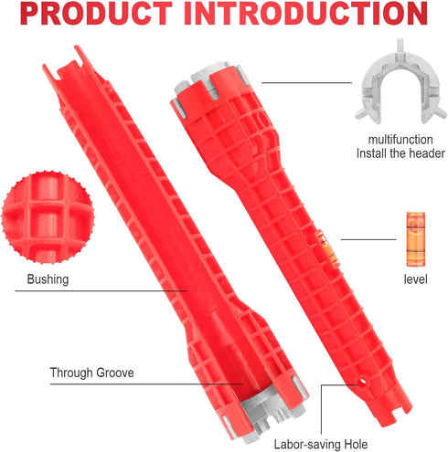 14-in-1 Multi-functional Sink Wrench: Faucet and Sink Installer Tool for Installing Pipes under Bathrooms and Kitchens