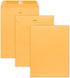 EnDoc 9 1/2 x 12 1/2 Clasp Envelopes - 10 Pack - Brown Kraft Gummed Seal Closure Heavyweight Paper for Home, Office