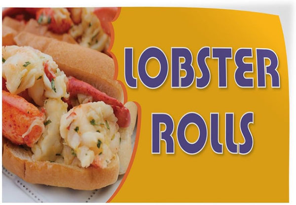 Sign Destination Lobster Rolls #1 Indoor Store Sign Vinyl Decal Sticker - 19.5inx48in,