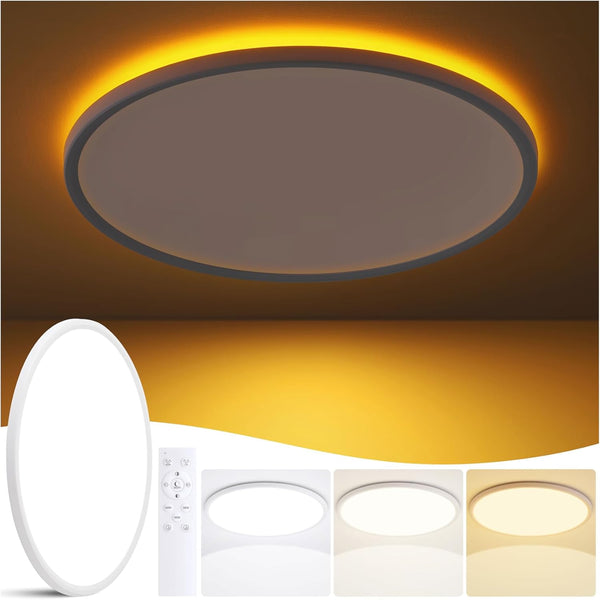 11 Inch Flush Mount Ceiling Light with Night Light, 24W 2400LM, Dimmable