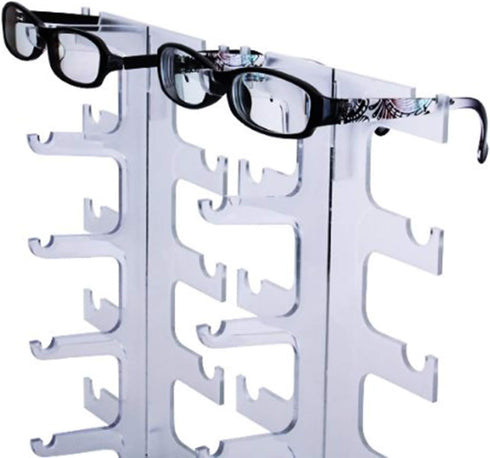 JoySee Acrylic Sunglasses Organizer, Eyeglasses Rack Display Holders, Water Clear Transparent