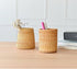 Handmade Rattan Pencil Holder, Cone Makeup Brush Holder, 7 Inch Table Décor Organizer for Stationery and Flowers