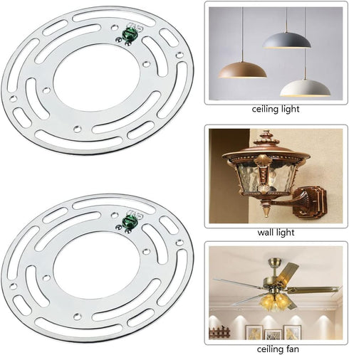 Tsurpcao 4" 4 Inch 4 Count Ceiling Light Fixture Mounting Bracket, Diameter, Universal, Zinc Plated Iron, Silver