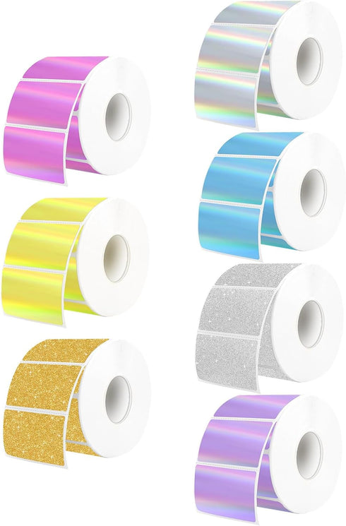 GUUDDAY 300Pcs Packaging Sparkling Thermal Label Oil and Water Adhesive Food Label Address for Retail Shipping Craft