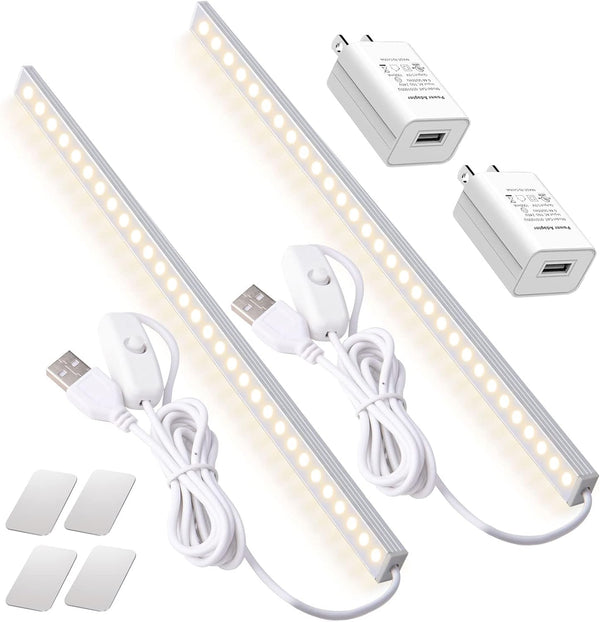 DWEPTU 2Pack LED Under Cabinet Light LED Light Bar with USB Powered