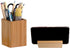 Enyuwlcm Bamboo Wooden Pen Holder Cup - Desk Business Card Holder Stand for Office Home School (2 Packs)