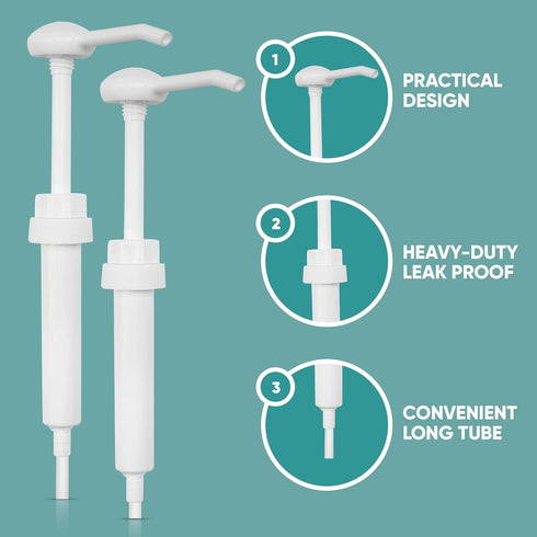 Gallon Pump Dispenser - 1 Ounce Per Stroke for Plastic or Glass Bottles – Heavy-Duty Leak Proof (Pack of 2)