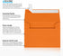 LUXPaper A2 Invitation Envelopes | 4 3/8" x 5 3/4" | Mandarin Orange | Peel & Press | 80lb. Text | 50 Qty