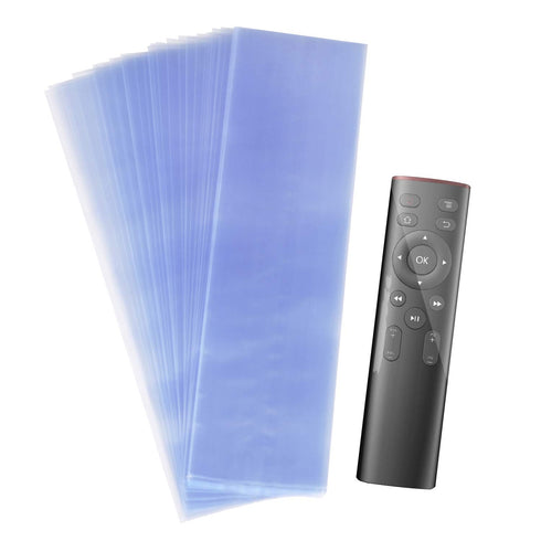 Small Shrink Wrap Bags for TV Remote Control, 2.4x7 Inches Clear PVC Heat Shrink Protective Cover, 100 PCS