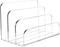 Mail Organizer Countertop, 3 Section Clear Acrylic Small File Holders for Desk, Modern Document Accessories