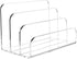 Mail Organizer Countertop, 3 Section Clear Acrylic Small File Holders for Desk, Modern Document Accessories