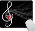 Custom Smooffly Gaming Mouse Pad, Treble Love and Music Notes, Non-Slip Rubber Comfortable Design