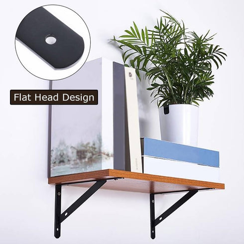 JINJIANNING 2 Pack 90 150x95mm/6x3.8in Heavy Duty Triangle Shelf Brackets, L Corner Brace Degree Floating Shelves