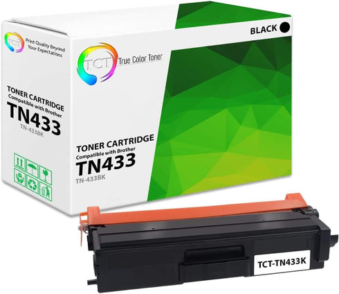 TCT Premium Toner Cartridge for Brother TN-433 TN433BK Black High Yield, Works with HL-L8260CDW, MFC-L8610CDW Printers