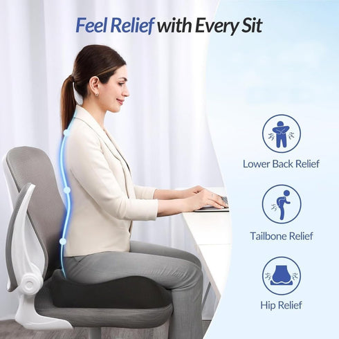 Tailbone Extra Large Memory Foam Seat Cushions for Office Chairs, Ergonomic Seat Cushion for Office Chair, Extra Large