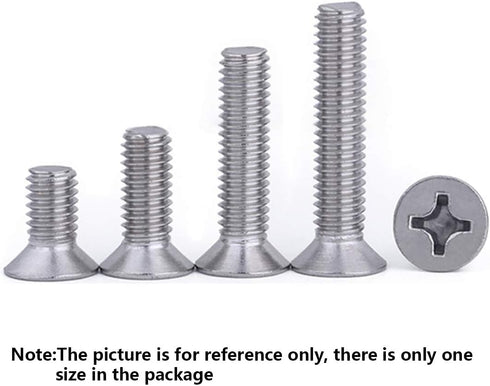 NGe M4X8mm Stainless Steel Flat Head Cross Screw, 100PCS Countersunk Head Screw