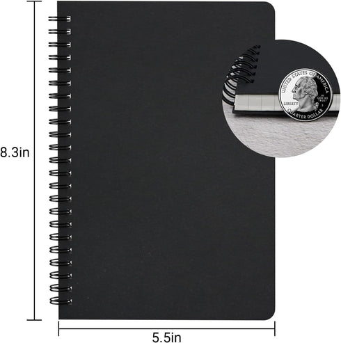 EUSOAR Graph Paper Spiral Notebook, A5 3Pack 5.5"x8.3" 120 Pages Hardcover PaperNotebook Journals, Wirebound Journal Sketch Notebook for Math and Science Students Engineering Artist Drawing by EUSOAR